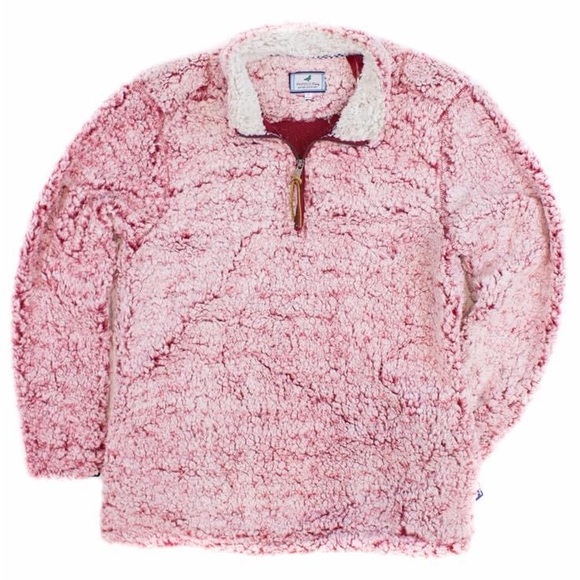 NWT Properly Tied Pintail Sherpa Pullover in Frosted Red - Picture 2 of 5